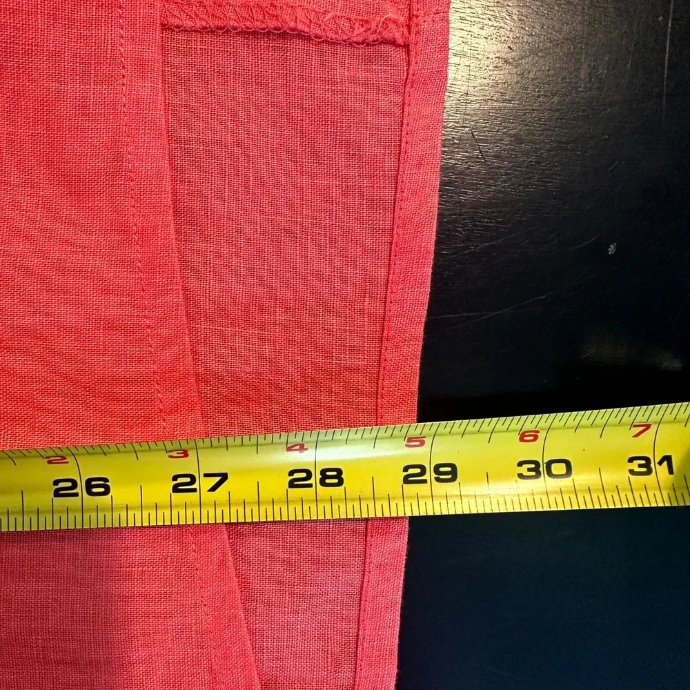 Symple NYC Linen Tunic Women Small Pink Lagenlook Airy Light Travel Button Front